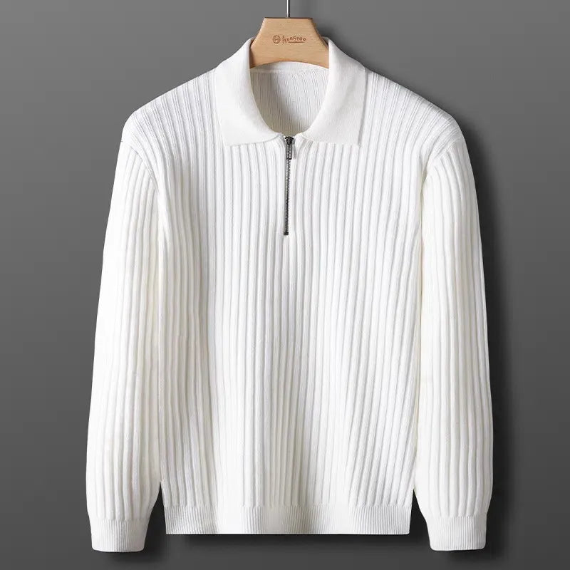 Giovanni Men’s Knit Half Zip Polo Sweater – Quarter Zip Sweater